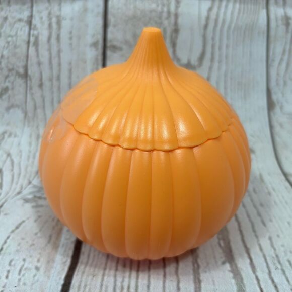 NEW Yellow Orange Onion Keeper Topping Bowl with Lid Food Storage - Picture 1 of 3